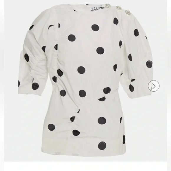 GANNI polka dot blouse size 38 - Picture 3 of 15